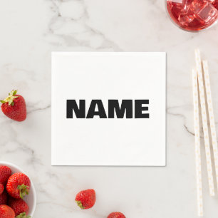 Customisable minimalistic initials name napkin