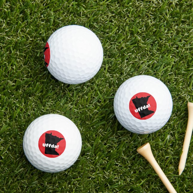 Customisable Minnesota Golf Balls, 3 pack Balls (Uffda!  Keep it in the short grass!)