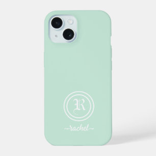Customisable Mint Green Monogram Phone Case