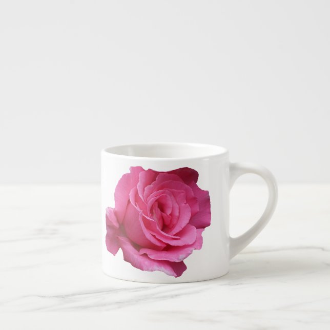 Customisable Miriam name monogram pink rose floral Espresso Cup (Right)