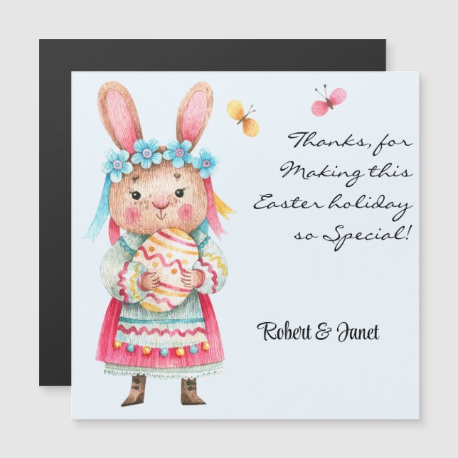 Customisable, Miss Easter Bunny Magnetic Thank You (Front/Back)
