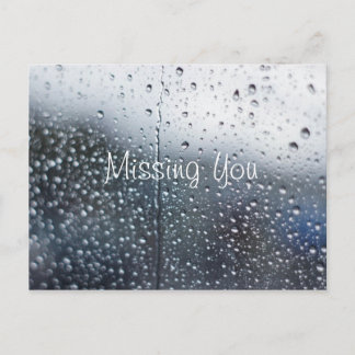 Customisable Missing You Rain Postcard