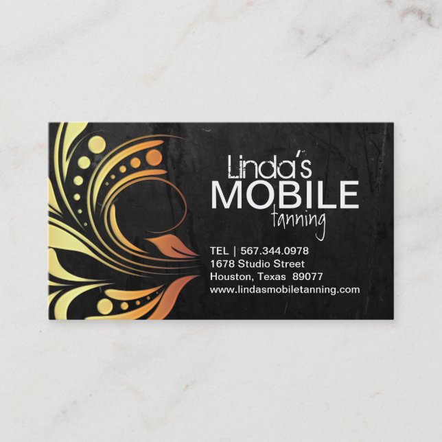 Customisable Mobile Tanning Business Cards (Front)