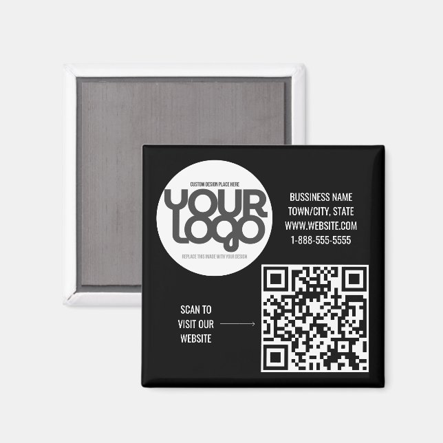 Customisable Modern Black Magnet (Front/Back)