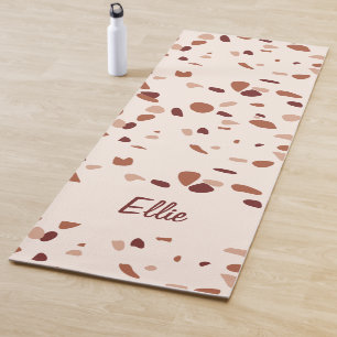Customisable Modern Boho Terrazzo Pattern Yoga Mat