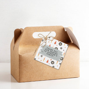 Customisable Modern Boys Trucks Racing Checkers Favour Tags