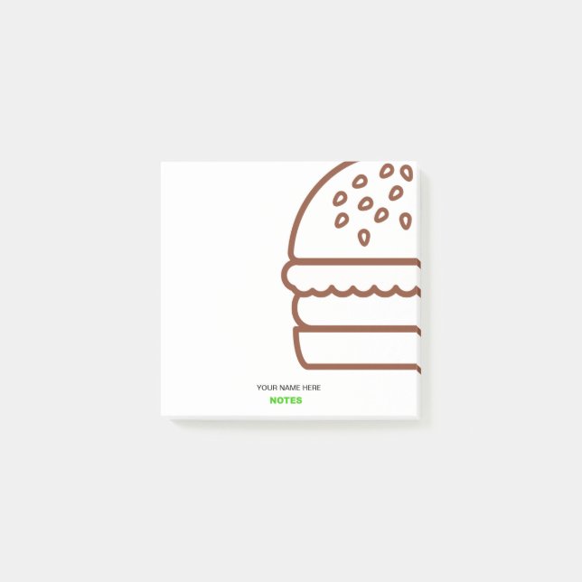 Customisable Modern Burger Post-it® Notes (Front)