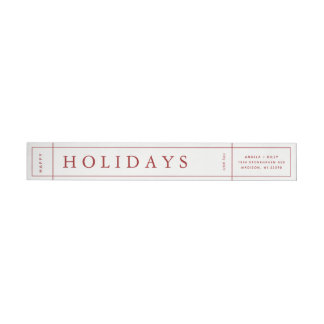Customisable Modern Christmas Envelope Label - Red