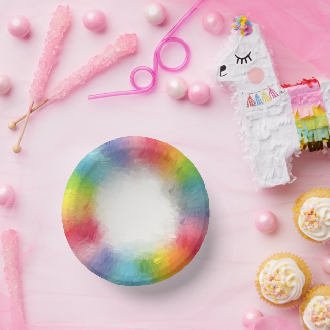 Customisable Modern Colourful Trendy Template Paper Plate (Party)