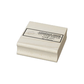 Customisable Modern Corporate Logo Return Address  Rubber Stamp