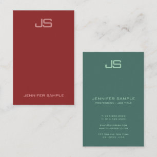 Customisable Modern Elegant Monogram Vertical Business Card