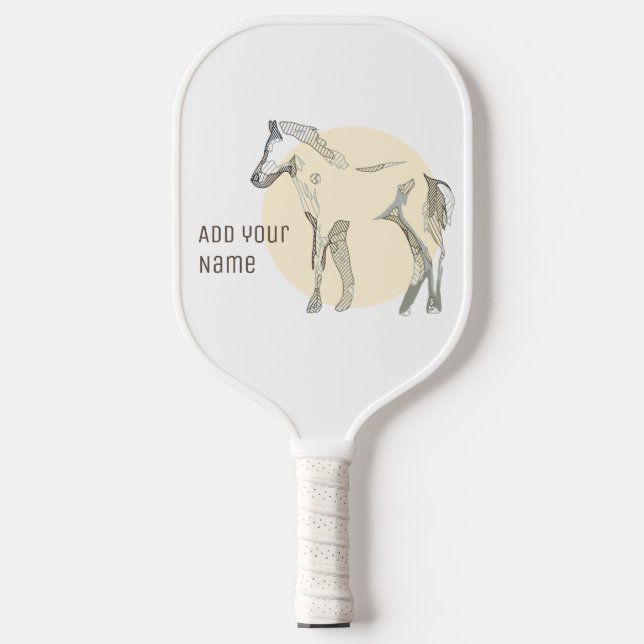 Customisable Modern Foal Minimal Cute Unisex Horse Pickleball Paddle (Front)