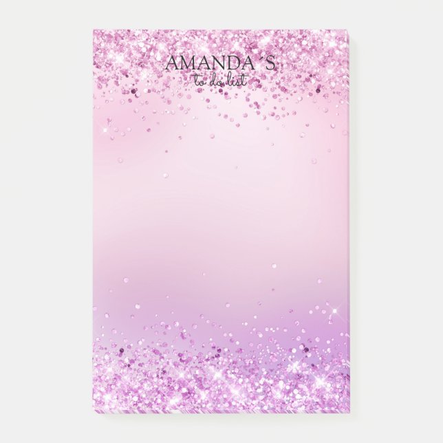 Customisable Modern Glitter Post-it Notes (Front)