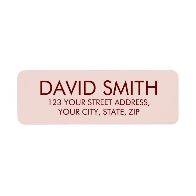 Customisable modern minimalist return address  (Front)