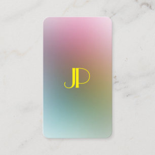 Customisable Modern Monogram Colourful Template Business Card