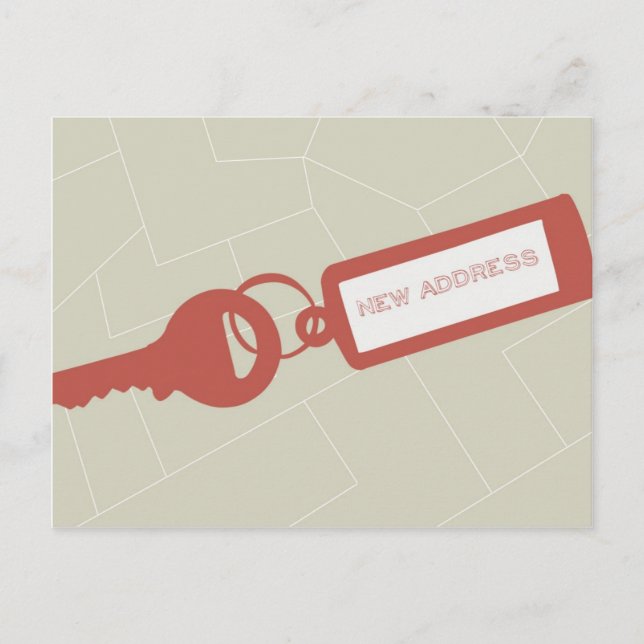 Customisable Modern Moving Announcement // Red Postcard (Front)