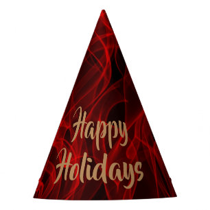 Customisable Modern Neon Red Digital Pattern Party Hat