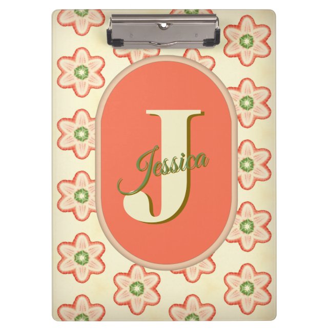 Customisable Modern Retro Monogram Clipboard (Front)