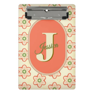Customisable Modern Retro Monogram Mini Clipboard