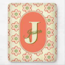 Customisable Modern Retro Monogram Mousepad