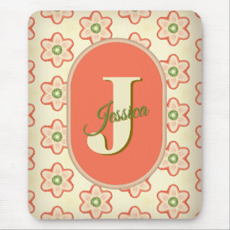 Customisable Modern Retro Monogram Mousepad