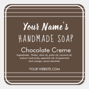 Customisable Modern Soap Label Minimal Stripes