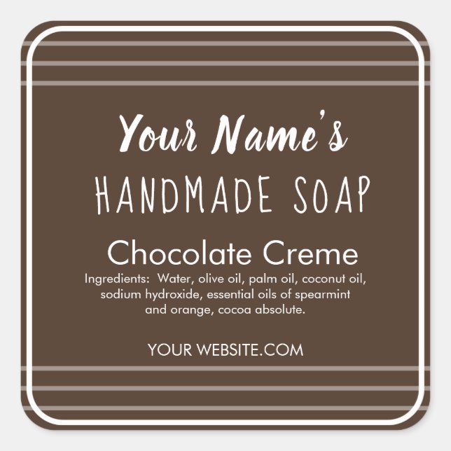 Customisable Modern Soap Label Minimal Stripes (Front)