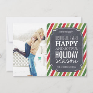 Customisable Modern Stripes Christmas Photo Cards