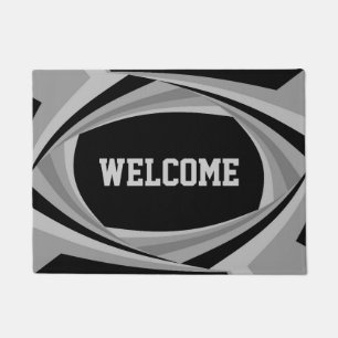 Customisable Modern Stylish Black Silver Pattern Doormat