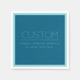 Customisable Modern Text   Ocean & Robin Egg Blue Napkin