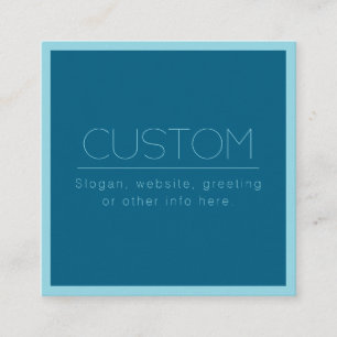 Customisable Modern Text   Ocean & Robin Egg Blue Square Business Card