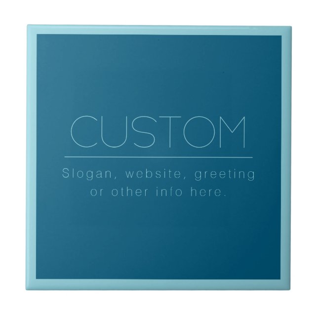 Customisable Modern Text | Ocean & Robin Egg Blue Tile (Front)