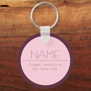 Customisable Modern Text w/Border Key Ring