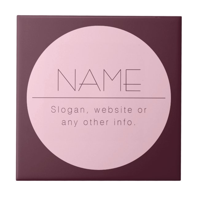 Customisable Modern Text w/Border Tile (Front)