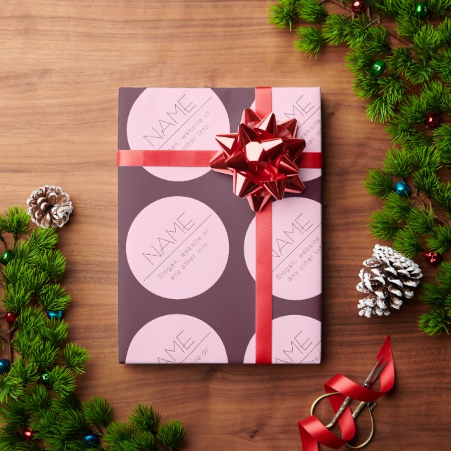 Customisable Modern Text w/Border Wrapping Paper (Holiday Gift)