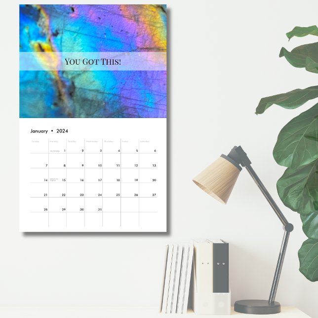 Customisable Modern Trendy Colourful Marble Calendar (Customizable Modern Crystal Stone Trendy Calendar)