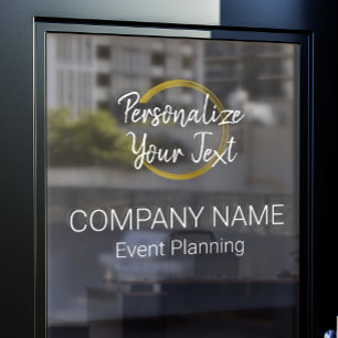 Customisable Modern White & Gold Event Planning Window Cling
