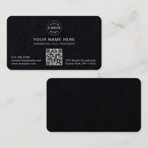 Customisable Modern White Rounded Premium Black Business Card