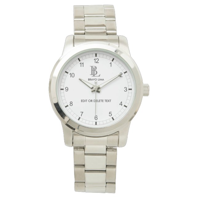 Customisable Monogram and Name Watch (Front)