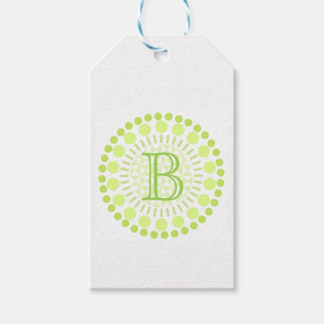 Customisable Monogram Circles Gift Tag (Front)