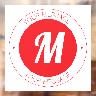 Customisable Monogram & Circular Text Template Window Cling