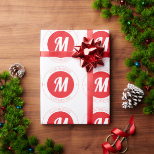 Customisable Monogram & Circular Text Template Wrapping Paper