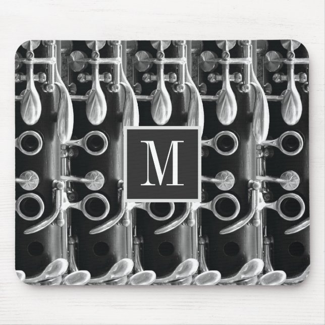 Customisable Monogram Clarinet Mouse Mat (Front)