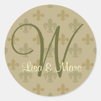 Customisable Monogram Classic Round Sticker