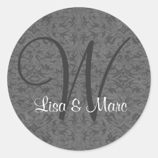 Customisable Monogram Classic Round Sticker