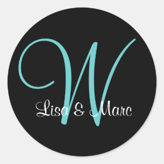 Customisable Monogram Classic Round Sticker