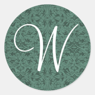 Customisable Monogram Classic Round Sticker
