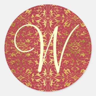 Customisable Monogram Classic Round Sticker