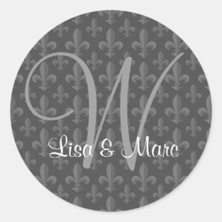 Customisable Monogram Classic Round Sticker
