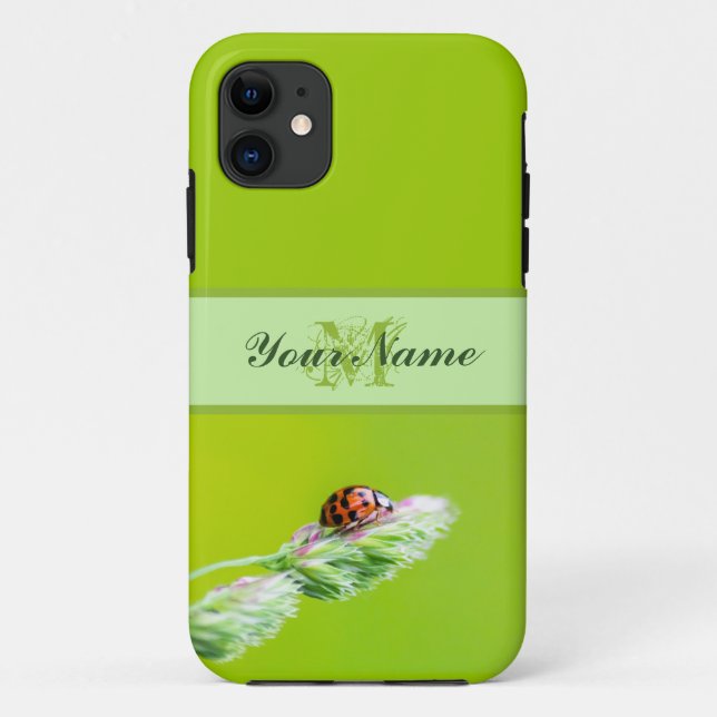 Customisable Monogram Good luck little ladybug! Case-Mate iPhone Case (Back)